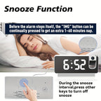 Smart Projection Alarm Clock with 180° Rotating Display