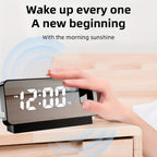 Smart Projection Alarm Clock with 180° Rotating Display