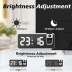 Smart Projection Alarm Clock with 180° Rotating Display