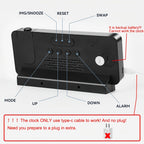 Smart Projection Alarm Clock with 180° Rotating Display